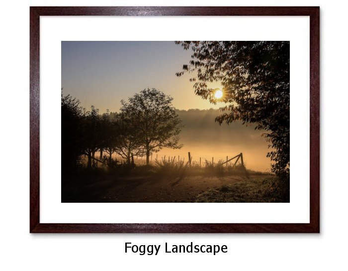 Foggy Landscape Framed Wall At Print